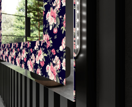 Taustavalaistu Koristeellinen Peili LED - Floral Layouts #3