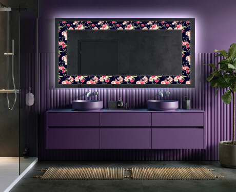 Taustavalaistu Koristeellinen Peili LED - Floral Layouts #5