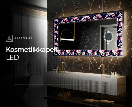 Taustavalaistu Koristeellinen Peili LED - Floral Layouts #9
