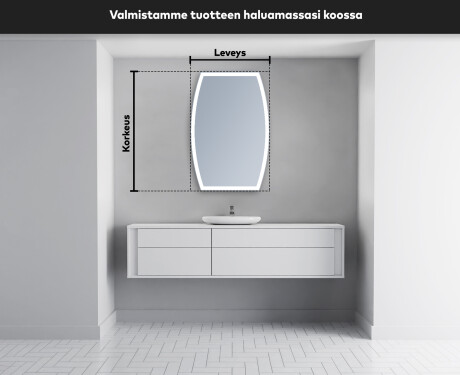 Epäsäännöllisen muotoinen LED-kylpyhuonepeili M222 #4