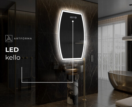 Epäsäännöllisen muotoinen LED-kylpyhuonepeili M222 #7