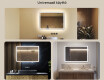 Kylpyhuoneen Peili Led-valoilla 100x70cm kanssa Dual color, Kosketuskytkin, Lämmitysmatto, Bluetooth-kaiutin - L141 #2