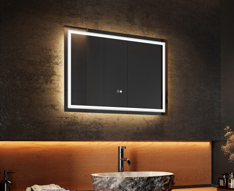 Kylpyhuoneen Peili Led-valoilla 70x50cm kanssa Dual color, Kosketuskytkin, Lämmitysmatto - L49 #2