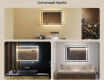 Kylpyhuoneen Peili Led-valoilla 70x50cm kanssa Dual color, Kosketuskytkin, Lämmitysmatto - L49 #2