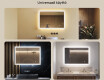 Suorakulmainen LED-valaistu kylpyhuoneen peili 100x70 cm kanssa Dual color, Kosketuskytkin #2