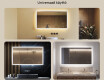 Suorakulmainen kylpyhuoneen peili LED-valaistuksella 120x70 cm kanssa Dual color, Kosketuskytkin #2