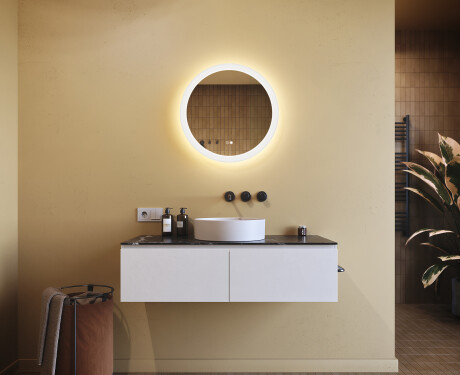 Pyöreät kylpyhuoneen peilit LED-valaistuksella 60 cm kanssa Dual color, Kosketuskytkin, Lämmitysmatto #9