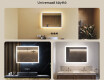 Suorakulmainen LED-kylpyhuoneen peili 80x60 cm kanssa Dual color, Kosketuskytkin, Lämmitysmatto #2