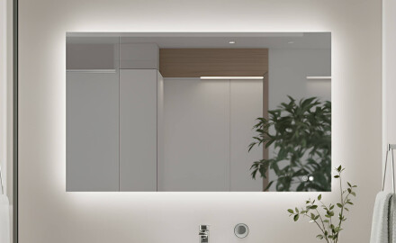 Suorakulmainen LED-kylpyhuonepeili 80x60/60x80 cm, kaksivärinen, kosketuskytkin, lämmitysmatto