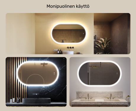 Valoilla varustettu kylpyhuoneen peili, 120×70 cm, kaksivärinen, kosketuskytkin, lämmitysmatto #2