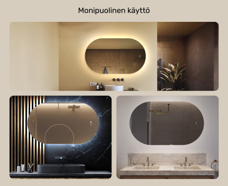 Valoilla varustettu kylpyhuoneen peili, 120×70 cm, kaksivärinen, kosketuskytkin, lämmitysmatto #2