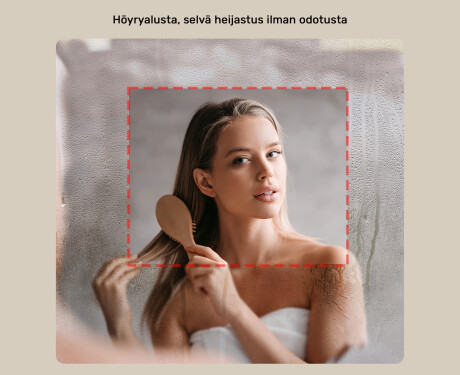 Epäsäännöllinen peili valaistuksella, 64×64 cm, kaksivärinen, kosketuskytkin, lämmitysmatto #5