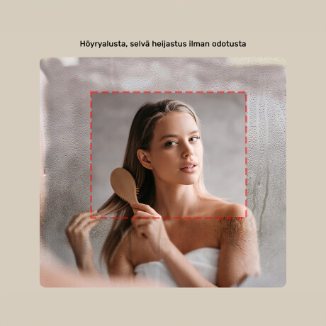 Pyöreä LED-peili kullanvärisessä alumiinikehyksessä #6