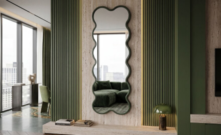 Siro aaltoileva peili lakatussa VIPER MDF -kehyksessä