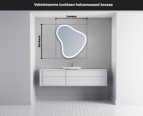 Epäsäännöllisen muotoinen LED-kylpyhuonepeili V222 #5