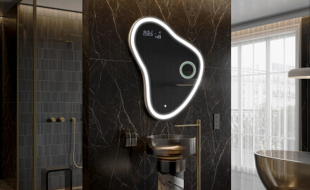 Epäsäännöllisen muotoinen LED-kylpyhuonepeili V222