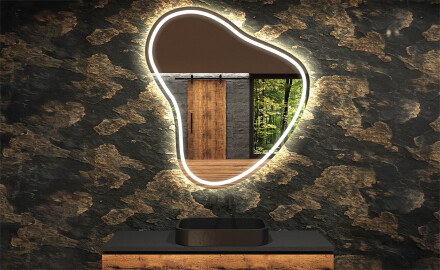 Epäsäännöllisen muotoinen LED-kylpyhuonepeili V223