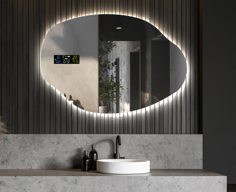 Epäsäännöllisen muotoinen LED-kylpyhuonepeili O221 #6