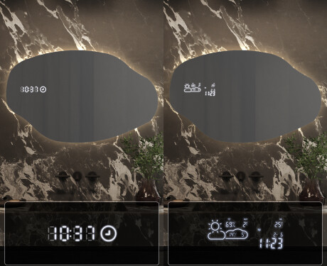 Epäsäännöllisen muotoinen LED-kylpyhuonepeili O221 #7