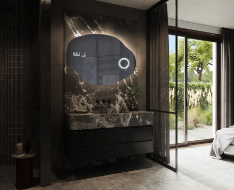 Epäsäännöllisen muotoinen LED-kylpyhuonepeili O221 #10