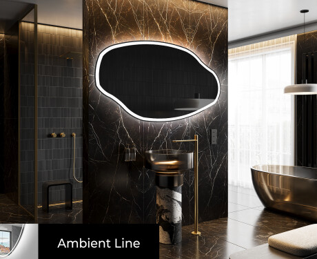 Epäsäännöllisen muotoinen LED-kylpyhuonepeili O222