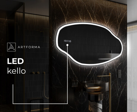 Epäsäännöllisen muotoinen LED-kylpyhuonepeili O222 #7