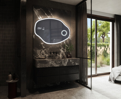 Epäsäännöllisen muotoinen LED-kylpyhuonepeili O222 #10