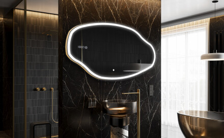 Epäsäännöllisen muotoinen LED-kylpyhuonepeili O222