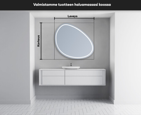 Epäsäännöllisen muotoinen LED-kylpyhuonepeili H223 #5