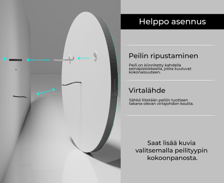 Kylpyhuoneen Peili Led-valoilla L33 #10