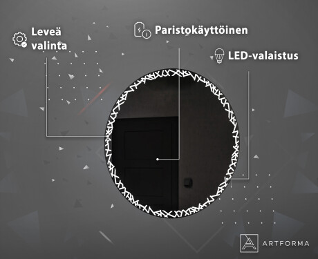 Kylpyhuoneen pyöreä paristokäyttöinen LED-peili L115 #4