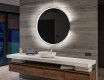 Kylpyhuoneen pyöreä paristokäyttöinen LED-peili L123