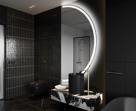 Elegantti LED Puolipyöreä Peili - Kylpyhuoneeseen A222