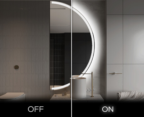 Elegantti LED Puolipyöreä Peili - Kylpyhuoneeseen A222 #3