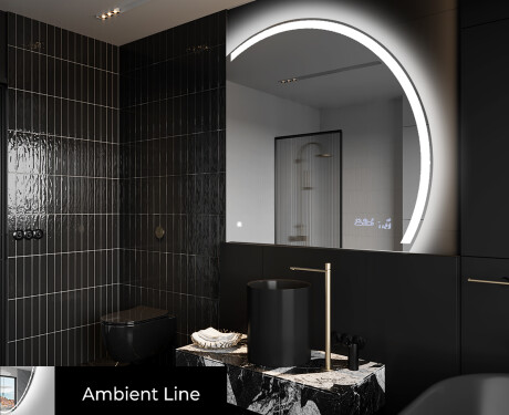Elegantti LED Puolipyöreä Peili - Kylpyhuoneeseen Q222 #3