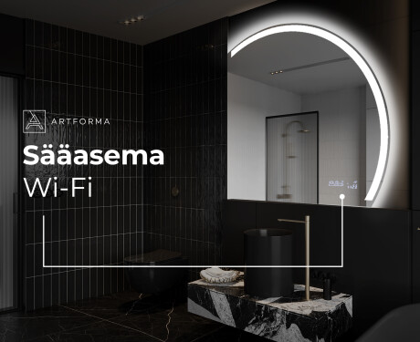 Elegantti LED Puolipyöreä Peili - Kylpyhuoneeseen Q222 #7