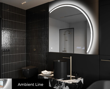 Elegantti LED Puolipyöreä Peili - Kylpyhuoneeseen Q223 #3