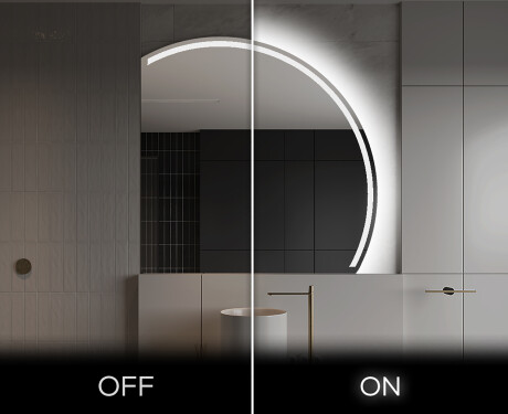 Elegantti LED Puolipyöreä Peili - Kylpyhuoneeseen Q223 #3