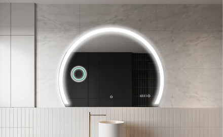 Elegantti LED Puolipyöreä Peili - Kylpyhuoneeseen W222