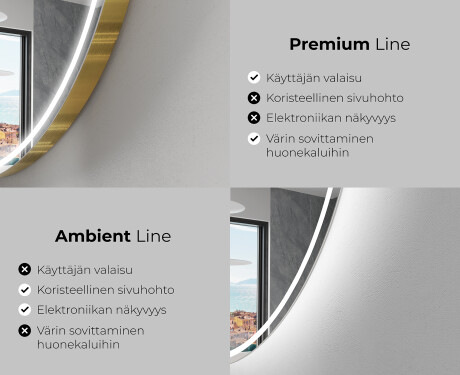 Elegantti LED Puolipyöreä Peili - Kylpyhuoneeseen W223 #2