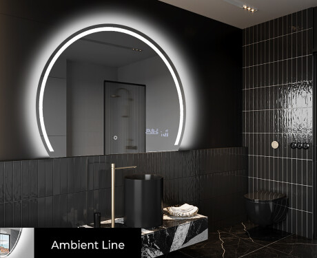 Elegantti LED Puolipyöreä Peili - Kylpyhuoneeseen W223 #3