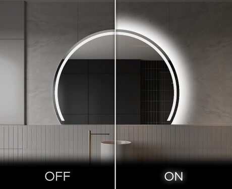 Elegantti LED Puolipyöreä Peili - Kylpyhuoneeseen W223 #3