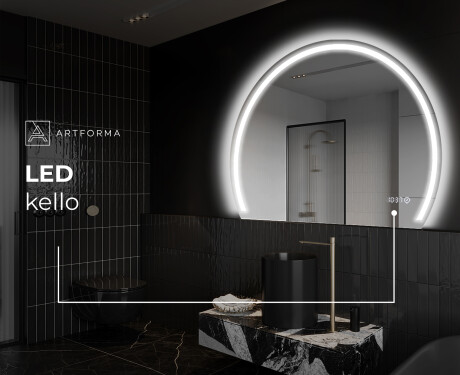 Elegantti LED Puolipyöreä Peili - Kylpyhuoneeseen W223 #9