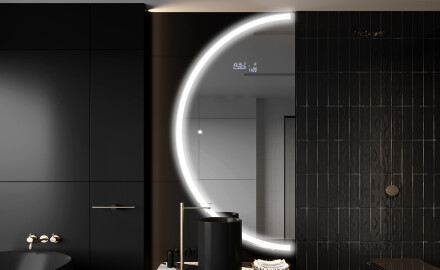 Elegantti LED Puolipyöreä Peili - Kylpyhuoneeseen D222