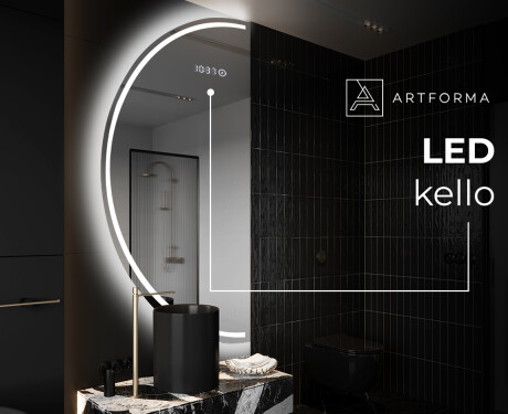 Elegantti LED Puolipyöreä Peili - Kylpyhuoneeseen D223 #7