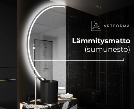 Elegantti LED Puolipyöreä Peili - Kylpyhuoneeseen D223 #8