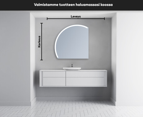 Elegantti LED Puolipyöreä Peili - Kylpyhuoneeseen X222 #4