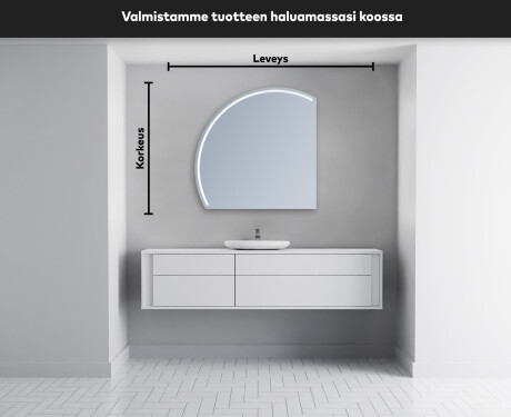 Elegantti LED Puolipyöreä Peili - Kylpyhuoneeseen X223 #4