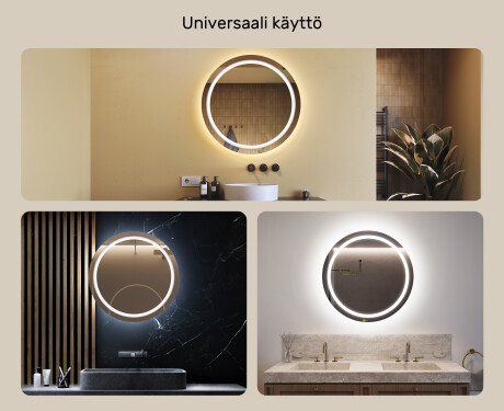 Kylpyhuoneen Peili Led-valoilla 80cm kylmän sävyinen LED-valo 7000K, lämmin valo 3000K tai neutraali valo 4500K #2