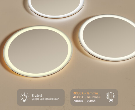 Kylpyhuoneen Peili Led-valoilla 60cm kylmän sävyinen LED-valo 7000K, lämmin valo 3000K tai neutraali valo 4500K #3